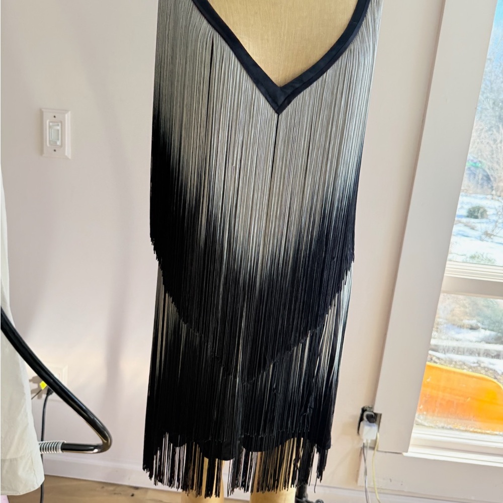 Black and Gray Fringe Dress FOLEY + CORINNA L